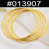 Anniyo (6pcs/lot)African Gold Color Shiny Bangles for Women Girls Dubai Circle Bracelet Jewelry Ethiopian Bride Wedding #013707 - Boom Boom London