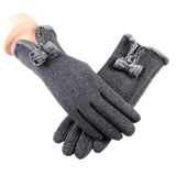 New Female Autumn Winter Non-Inverted Velvet Cashmere Full Finger Warm Lace Gloves Women Cotton Touch Screen Gloves G82 - Boom Boom London