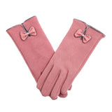 New Female Autumn Winter Non-Inverted Velvet Cashmere Full Finger Warm Lace Gloves Women Cotton Touch Screen Gloves G82 - Boom Boom London