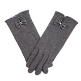 New Female Autumn Winter Non-Inverted Velvet Cashmere Full Finger Warm Lace Gloves Women Cotton Touch Screen Gloves G82 - Boom Boom London