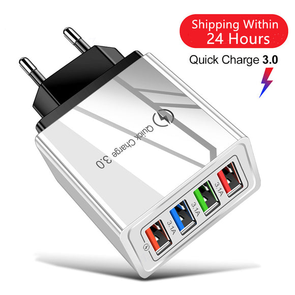 USB Charger Quick Charge 4.0 3.0 3.1A Fast Charging Power Adapter Charger For Samsung iPhone 11 7 X 4 Ports Mobile Phone Charger - Boom Boom London