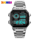 SKMEI Top Luxury Fashion Sport Watch Men Clock 5Bar Waterproof Watches Stainless Steel Strap Digital Watch Reloj Hombre 2019 New - Boom Boom London