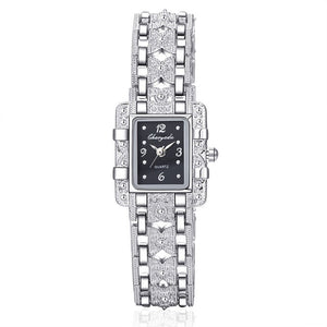 Women Watch Rectangle Dial Silver Stainless Steel Crystal Watches Fashion Quartz For Women ladies major relojes Hot Sale Relojes - Boom Boom London