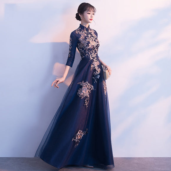 Sexy Chinese Style Dress Womens Slim Party Evening Long Cheongsam Marriage Gown Luxury Wedding Qipao Fashion Clothes Vestido - Boom Boom London