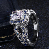 Jellystory Luxury 925 Silver Ring with Sapphire Zircon Gemstones Jewellery for Women Wedding Engagement Party Gifts Wholesales - Boom Boom London