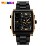 2020 New SKMEI Luxury Men Watches Man Analog Quartz Electronic Watch Black Steel Band Dual Display Waterproof Wristwatches - Boom Boom London