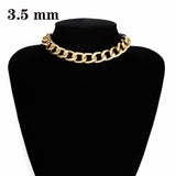 Punk Miami Cuban Choker Necklace Collar Statement Hip Hop Big Chunky Aluminum Gold Color Thick Chain Necklace Women Jewelry - Boom Boom London