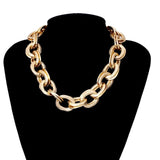 Punk Miami Cuban Choker Necklace Collar Statement Hip Hop Big Chunky Aluminum Gold Color Thick Chain Necklace Women Jewelry - Boom Boom London