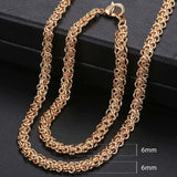 Men Women's Jewelry Set 585 Rose Gold Bracelet Necklace Set Double Curb Cuban Weaving Bismark Chain 2018 Wholesale Jewelry KCS04 - Boom Boom London