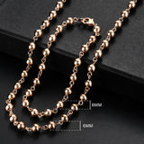 Men Women's Jewelry Set 585 Rose Gold Bracelet Necklace Set Double Curb Cuban Weaving Bismark Chain 2018 Wholesale Jewelry KCS04 - Boom Boom London