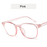 KOTTDO Retro Mens Glasses Frame Fashion Computer Eyeglasses Frame Women Anti-blue Light Transparent Clear Pink Plastic Frame - Boom Boom London