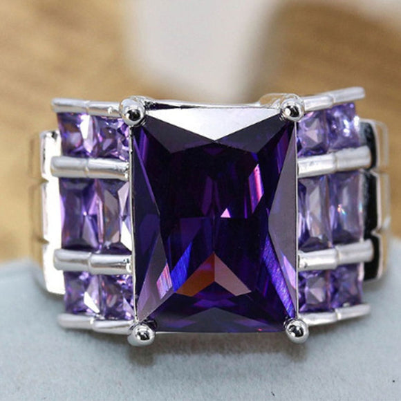 Luxury wedding ring romantic purple zirconia ladies ring girl party accessories charm engagement wedding ring lover gift - Boom Boom London