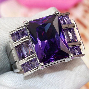 Luxury wedding ring romantic purple zirconia ladies ring girl party accessories charm engagement wedding ring lover gift - Boom Boom London