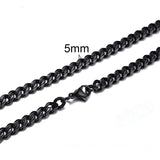 CUBAN LINK 3 TO 7 MM STAINLESS STEEL NECKLACE FOR MEN CHOKER JEWELRY - Boom Boom London