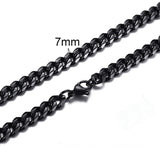 CUBAN LINK 3 TO 7 MM STAINLESS STEEL NECKLACE FOR MEN CHOKER JEWELRY - Boom Boom London