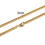 CUBAN LINK 3 TO 7 MM STAINLESS STEEL NECKLACE FOR MEN CHOKER JEWELRY - Boom Boom London