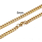 CUBAN LINK 3 TO 7 MM STAINLESS STEEL NECKLACE FOR MEN CHOKER JEWELRY - Boom Boom London