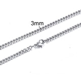 CUBAN LINK 3 TO 7 MM STAINLESS STEEL NECKLACE FOR MEN CHOKER JEWELRY - Boom Boom London