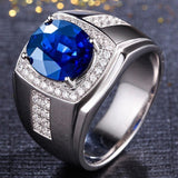 New Hot sell Fashion Luxury Business Women Men Cubic Zirconia blue Rhinestones Inlaid Ringer Ring Jewelry Wedding Gifts - Boom Boom London