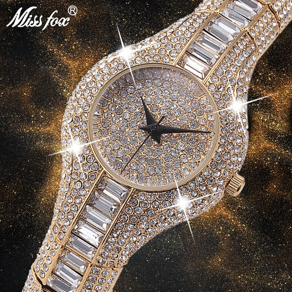 MISSFOX 30mm Small Womens Watch Shockproof Waterproof Luxury Ladies Ar Metal Watch bracelets Rhinestone Bu Cheap Chinese Watches - Boom Boom London