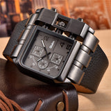 Oulm 3364 Casual Wristwatch Square Dial Wide Strap Men's Quartz Watch Luxury Brand Male Clock Super Big Men Watches montre homme - Boom Boom London