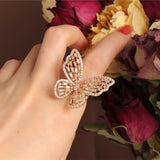 New design fashion jewelry opening high-grade copper inlaid zircon butterfly ring luxury shiny cocktail party ring for women - Boom Boom London