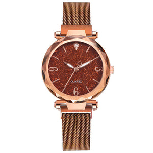 Rose Gold Women Watch 2020 Top Brand Luxury Magnetic Starry Sky Lady Wrist Watch Mesh Female Clock For Dropship relogio feminino - Boom Boom London