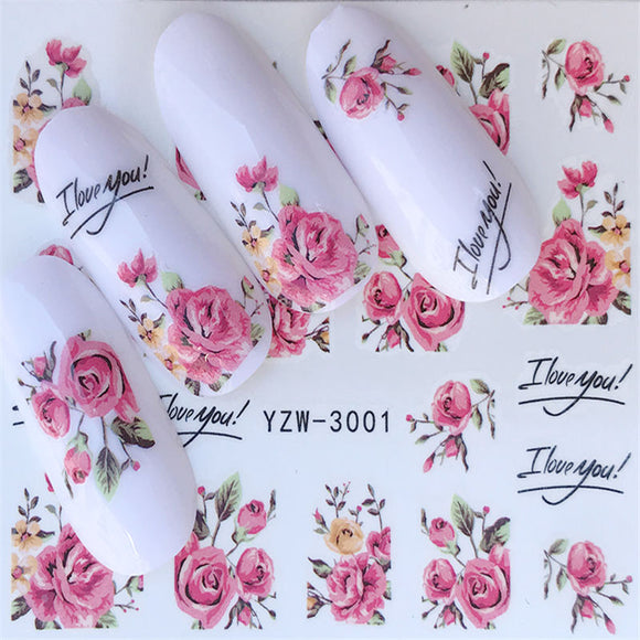 YZWLE Flower Series Nail Art Water Transfer Stickers Full Wraps Deer/Lavender Nail Tips DIY - Boom Boom London