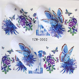 YZWLE Flower Series Nail Art Water Transfer Stickers Full Wraps Deer/Lavender Nail Tips DIY - Boom Boom London