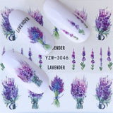 YZWLE Flower Series Nail Art Water Transfer Stickers Full Wraps Deer/Lavender Nail Tips DIY - Boom Boom London