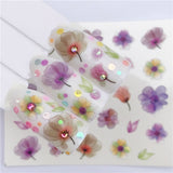 YZWLE Flower Series Nail Art Water Transfer Stickers Full Wraps Deer/Lavender Nail Tips DIY - Boom Boom London