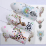 YZWLE Flower Series Nail Art Water Transfer Stickers Full Wraps Deer/Lavender Nail Tips DIY - Boom Boom London