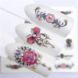 YZWLE Flower Series Nail Art Water Transfer Stickers Full Wraps Deer/Lavender Nail Tips DIY - Boom Boom London