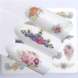 YZWLE Flower Series Nail Art Water Transfer Stickers Full Wraps Deer/Lavender Nail Tips DIY - Boom Boom London