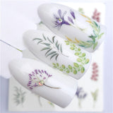 YZWLE Flower Series Nail Art Water Transfer Stickers Full Wraps Deer/Lavender Nail Tips DIY - Boom Boom London