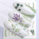 YZWLE Flower Series Nail Art Water Transfer Stickers Full Wraps Deer/Lavender Nail Tips DIY - Boom Boom London