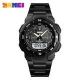 SKMEI Watch Men's Watch Fashion Sport Watches Stainless Steel Strap Mens Watches Stopwatch Chronograph Waterproof Wristwatch Men - Boom Boom London