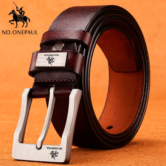 NO.ONEPAUL cow genuine leather luxury strap male belts for men new fashion classice vintage pin buckle men belt High Quality - Boom Boom London