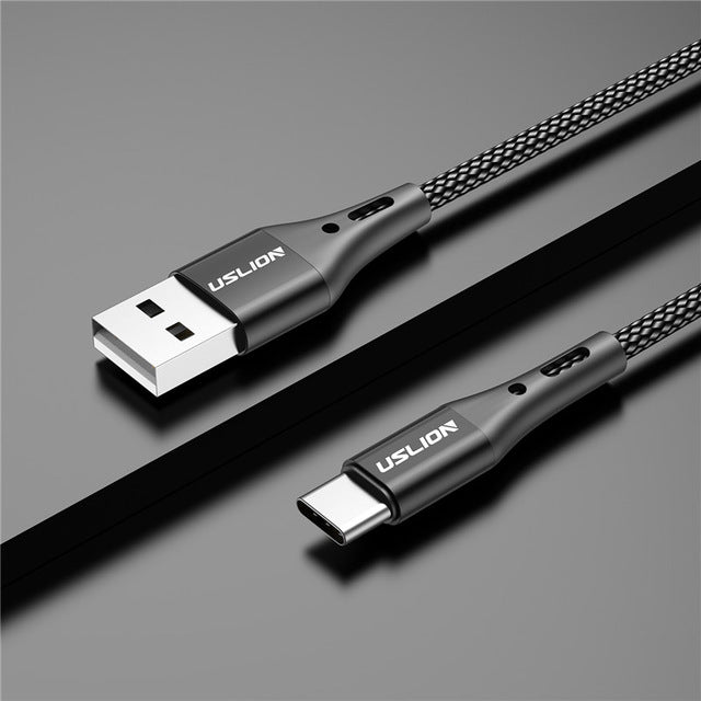 USLION 3A USB Type C Cable Fast Charging Wire for Samsung Galaxy S8 S9 Plus Xiaomi mi9 Huawei Mobile Phone USB C Charger Cable - Boom Boom London