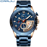 CRRJU 2020 Fashion Stainless Steel Mens Watches Top Brand Luxury Business Luminous Chronograph Quartz Watch Relogio Masculino - Boom Boom London