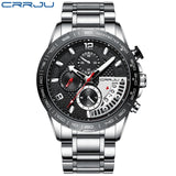 CRRJU 2020 Fashion Stainless Steel Mens Watches Top Brand Luxury Business Luminous Chronograph Quartz Watch Relogio Masculino - Boom Boom London