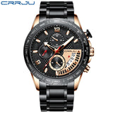 CRRJU 2020 Fashion Stainless Steel Mens Watches Top Brand Luxury Business Luminous Chronograph Quartz Watch Relogio Masculino - Boom Boom London