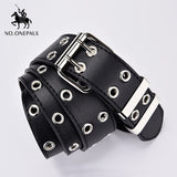 NO.ONEPAUL women belt Genuine Leather New Punk style fashion Pin Buckle jeans Decorative Belt Chain luxury brand belts for women - Boom Boom London