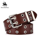 NO.ONEPAUL women belt Genuine Leather New Punk style fashion Pin Buckle jeans Decorative Belt Chain luxury brand belts for women - Boom Boom London