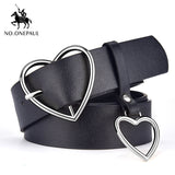 NO.ONEPAUL women belt Genuine Leather New Punk style fashion Pin Buckle jeans Decorative Belt Chain luxury brand belts for women - Boom Boom London