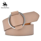 NO.ONEPAUL women belt Genuine Leather New Punk style fashion Pin Buckle jeans Decorative Belt Chain luxury brand belts for women - Boom Boom London