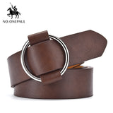 NO.ONEPAUL women belt Genuine Leather New Punk style fashion Pin Buckle jeans Decorative Belt Chain luxury brand belts for women - Boom Boom London