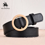 NO.ONEPAUL women belt Genuine Leather New Punk style fashion Pin Buckle jeans Decorative Belt Chain luxury brand belts for women - Boom Boom London