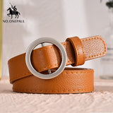 NO.ONEPAUL women belt Genuine Leather New Punk style fashion Pin Buckle jeans Decorative Belt Chain luxury brand belts for women - Boom Boom London