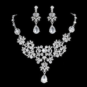 High Quality Fashion Crystal Wedding Bridal Jewelry Sets Women Bride Tiara Crowns Earring Necklace Wedding Jewelry Accessories - Boom Boom London